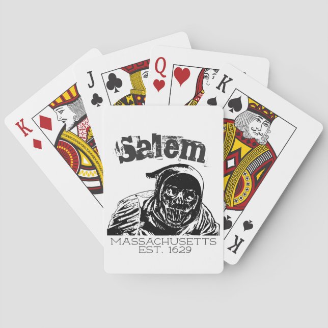 Salem Massachusetts Skull Grim Reaper Poker Cards (Back)