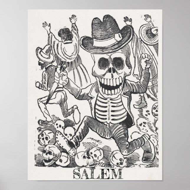 Salem Massachusetts Skull Occult Poster (Front)