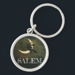 Salem Massachusetts Witch Over Moon Halloween Keychain<br><div class="desc">Salem Massachusetts Witch Over Moon Halloween</div>