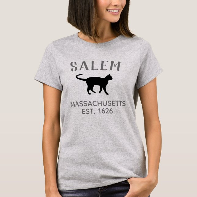 Salem Massachusetts Witches' Black Cat 2 T-Shirt (Front)