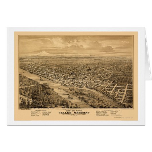 Salem, OR Panoramic Map - 1876 Cards (Front Horizontal)