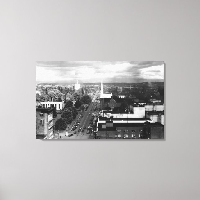Salem, OR Town View from Air Photograph Canvas Print (Front)