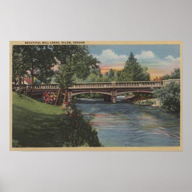 Salem, Oregon - Beautiful Mill Creek Poster (Front)