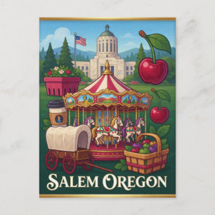Salem Oregon City Heritage Postcard