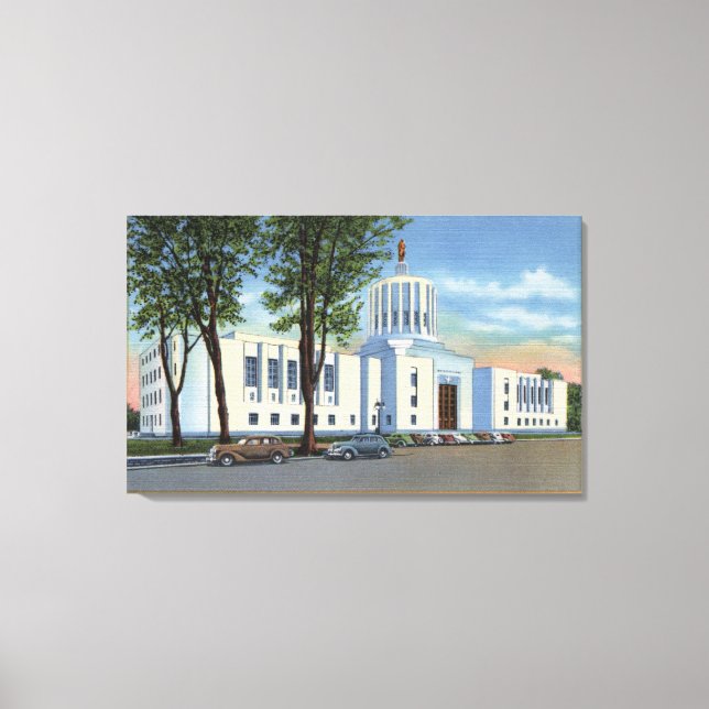 Salem, Oregon - State Capitol Building View Canvas Print (Front)
