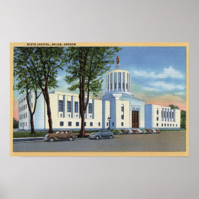 Salem, Oregon - State Capitol Building View Poster (Front)