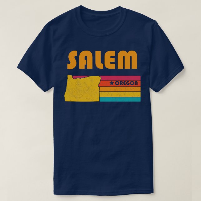 Salem Oregon Vintage Distressed Souvenir T-Shirt (Design Front)