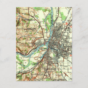 Salem Oregon Vintage Map Postcard