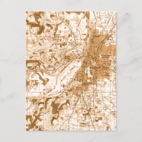 Salem Oregon vintage map Postcard