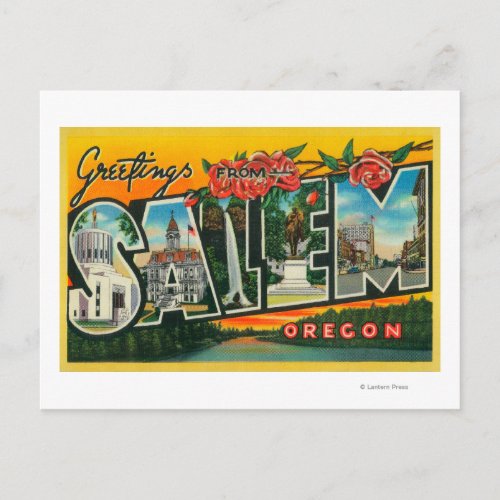 Salem OregonLarge Letter ScenesSalem OR Postcard