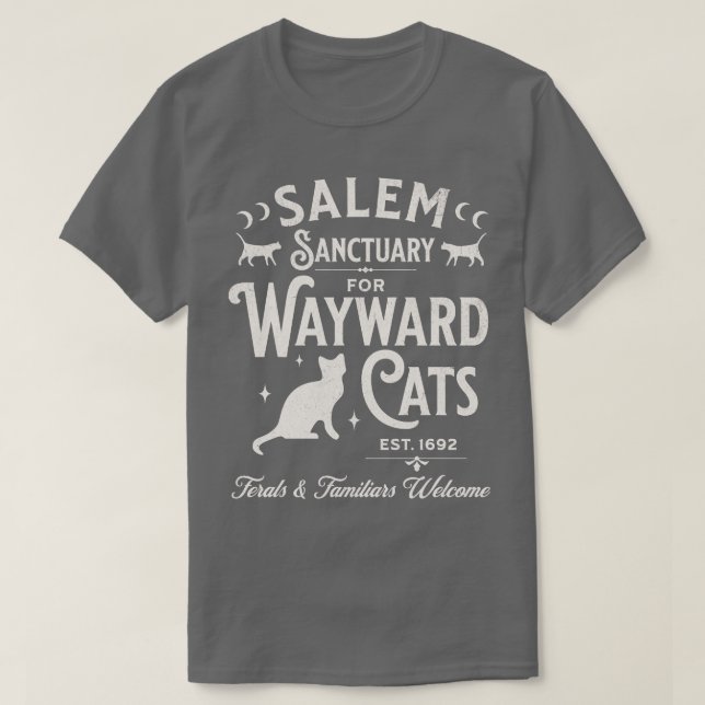 Salem Sanctuary for Wayward Cats Dark T-Shirt (Design Front)