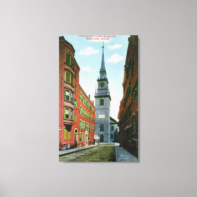 Salem Street View of Old North Church Bldg # 2 Canvas Print (Front)