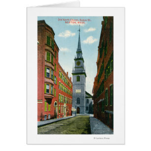 Salem Street View of Old North Church Bldg # 2 Cards