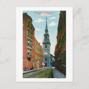Salem Street View of Old North Church Bldg # 2 Postcard