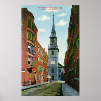 Salem Street View of Old North Church Bldg # 2 Poster