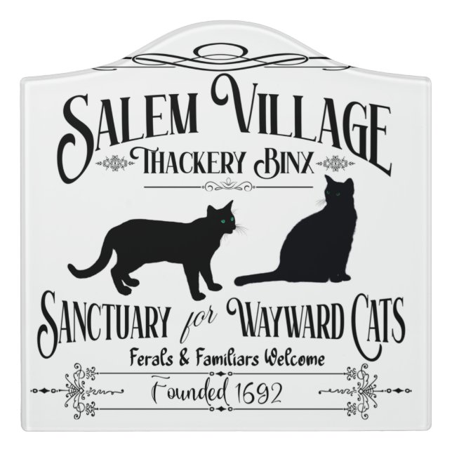 Salem Thackery Binx Cat Sanctuary Sign (Large Crest Front)