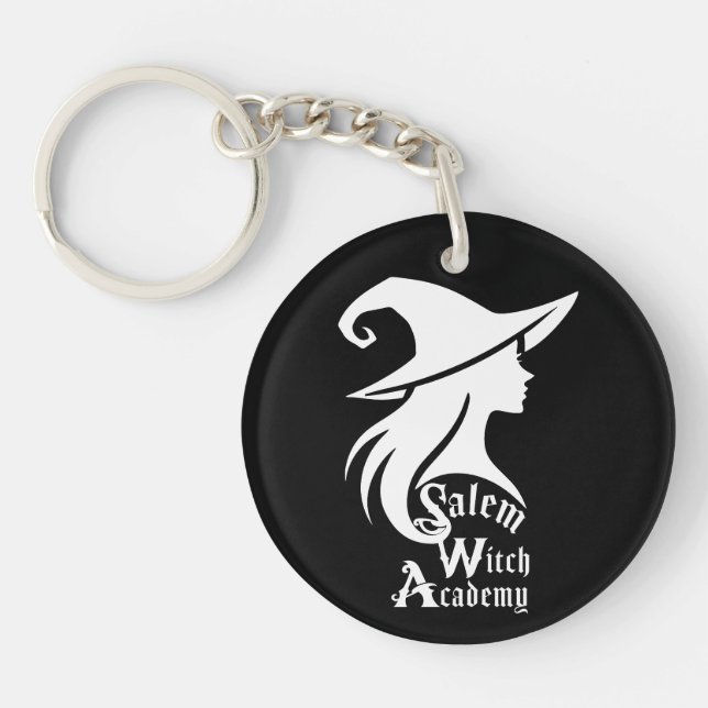 Salem Witch Academy Halloween Wiccan Witches Keychain (Front)