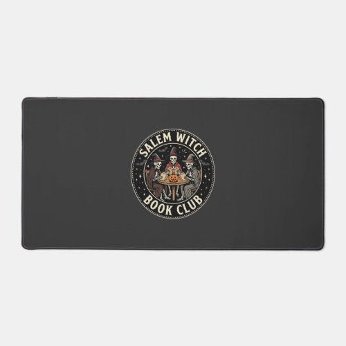 Salem Witch Book Club Halloween Skeleton Design_1 Desk Mat