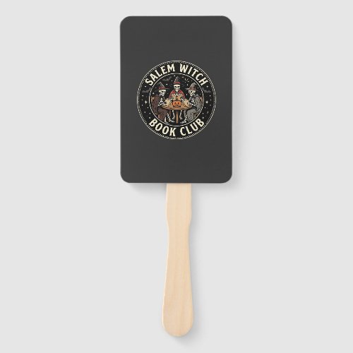Salem Witch Book Club Halloween Skeleton Design_1 Hand Fan