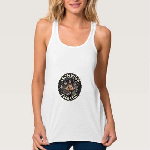 Salem Witch Book Club Halloween Skeleton Design_1 Tank Top
