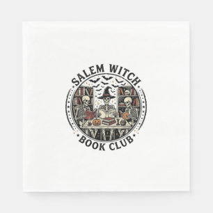 Salem Witch Book Club Vintage Skeleton Halloween S Napkins