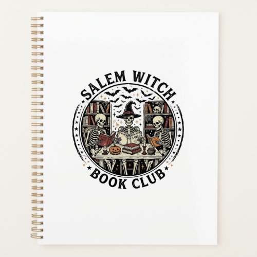 Salem Witch Book Club Vintage Skeleton Halloween S Planner