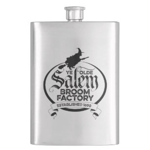 Salem Witch Broom Factory – funny vintage gothic Flask