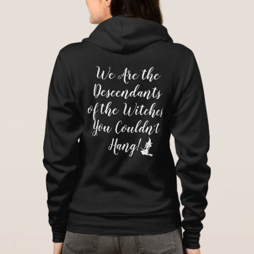 Salem Witch Descendants Zip_Up Hoodie White Script