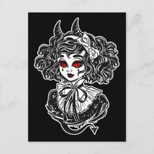 Salem Witch Illustration Art Postcard