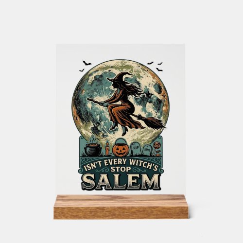 Salem Witch Shirt Vintage Engraving Spooky Humor D Acrylic Sign