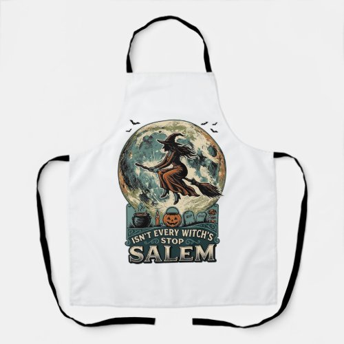 Salem Witch Shirt Vintage Engraving Spooky Humor D Apron