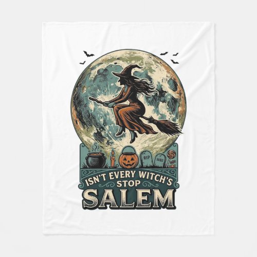 Salem Witch Shirt Vintage Engraving Spooky Humor D Fleece Blanket