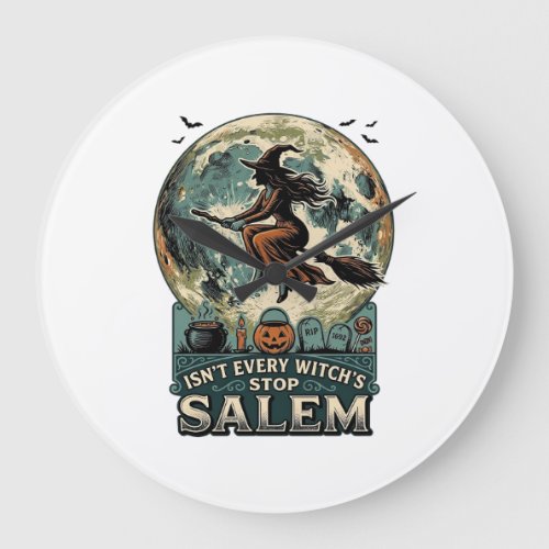 Salem Witch Shirt Vintage Engraving Spooky Humor D Large Clock