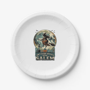 Salem Witch Shirt Vintage Engraving Spooky Humor D Paper Plates