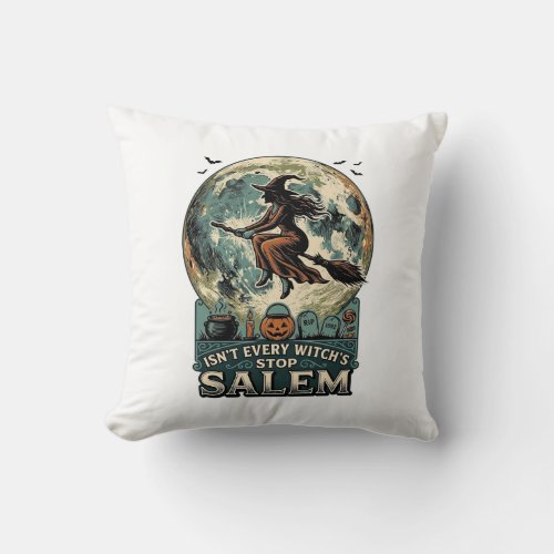 Salem Witch Shirt Vintage Engraving Spooky Humor D Throw Pillow