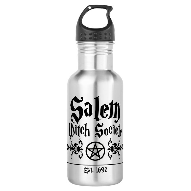 Salem Witch Society Stainless Steel Water Bottle (Front)