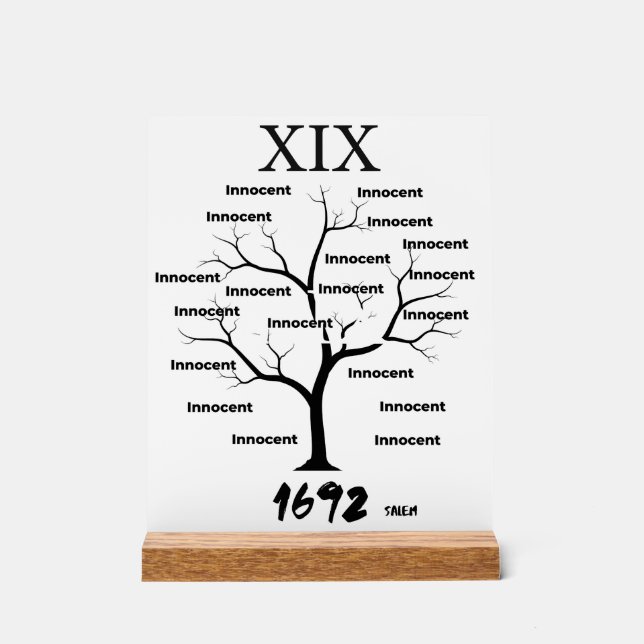 Salem Witch Trials Acrylic Sign (Front)