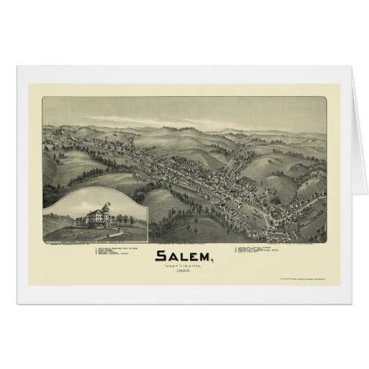 Salem, WV Panoramic Map - 1899 Cards (Front Horizontal)