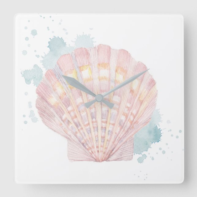 Salento Coast Shell Square Wall Clock (Front)