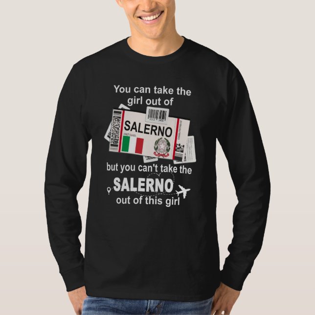 Salerno Boarding Pass Salerno Girl Salerno T-Shirt (Front)