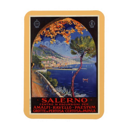 Salerno Italy vintage summer travel ad Magnet