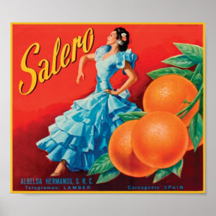Salero Vintage Crate Label - Dancer Poster