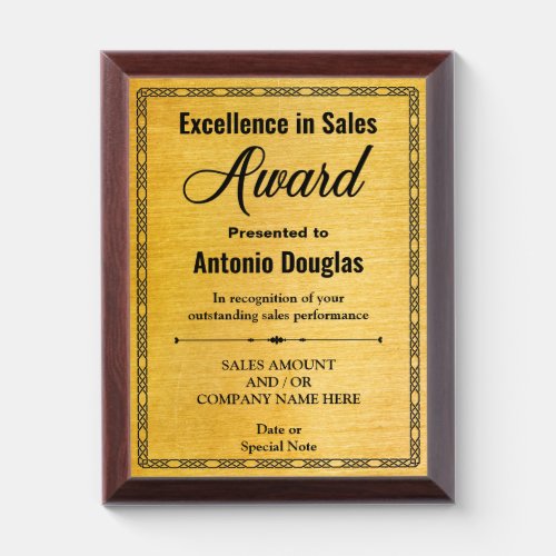 Sales Award Custom Gift for Excellence in Sales