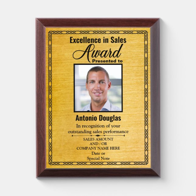 Sales Award for Excellence in Sales Custom Photo (Vertical)