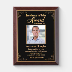 Sales Award for Excellence in Sales Custom Photo Plaque