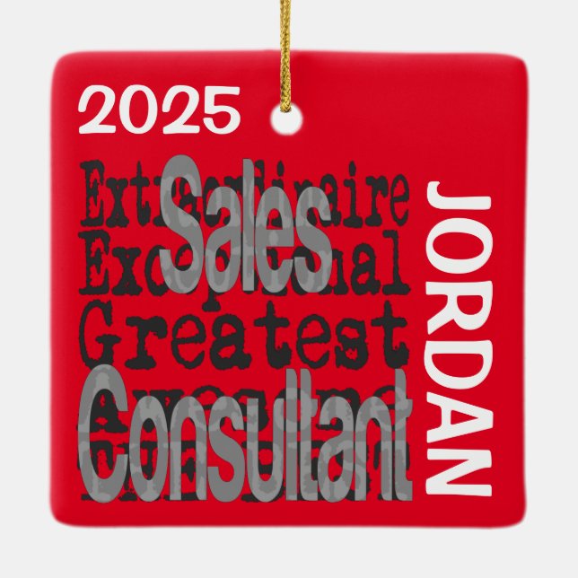 Sales Consultant Extraordinaire CUSTOM Ceramic Ornament (Back)