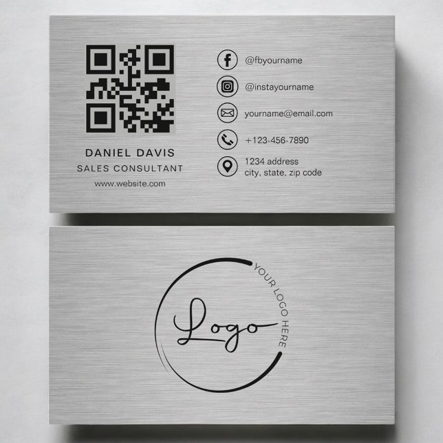 Sales Consultant Metal QR Code Business Card (Creator Uploaded)