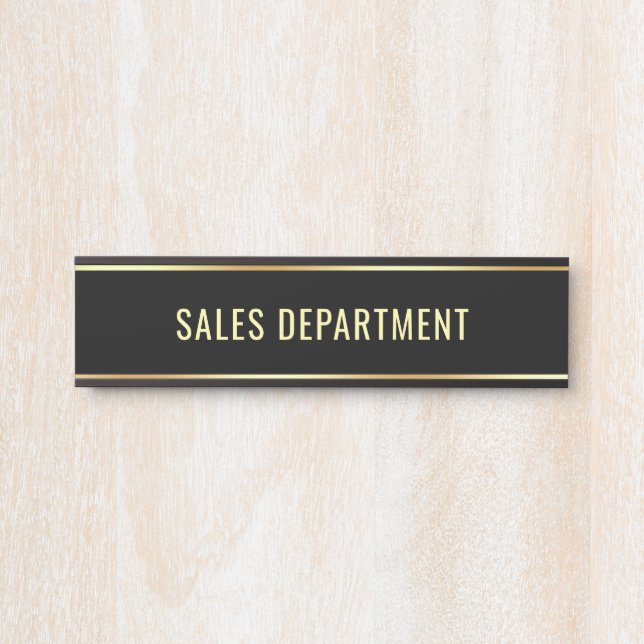 Sales Department Template Customizable Name Text Door Sign (Front)