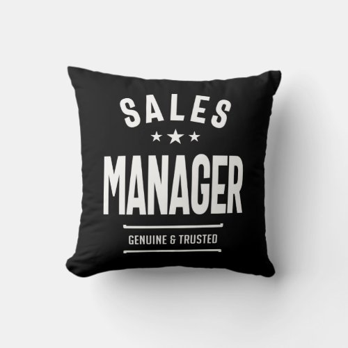 Sales Manager Job Title Gift description Throw Pillow