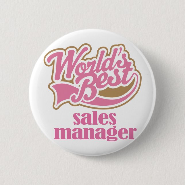 Sales Manager Pink Gift Pinback Button (Front)